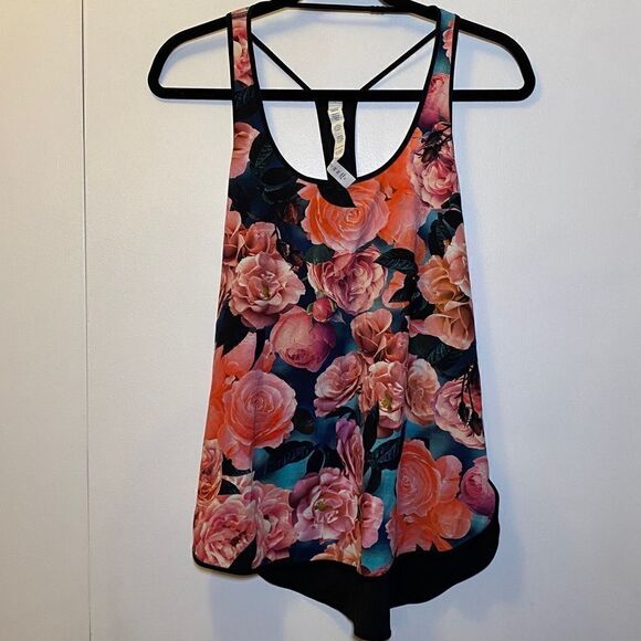 LULULEMON Coastal Tank Secret Garden Black Women’s Size 4 Style W1F95S - Picture 7 of 10